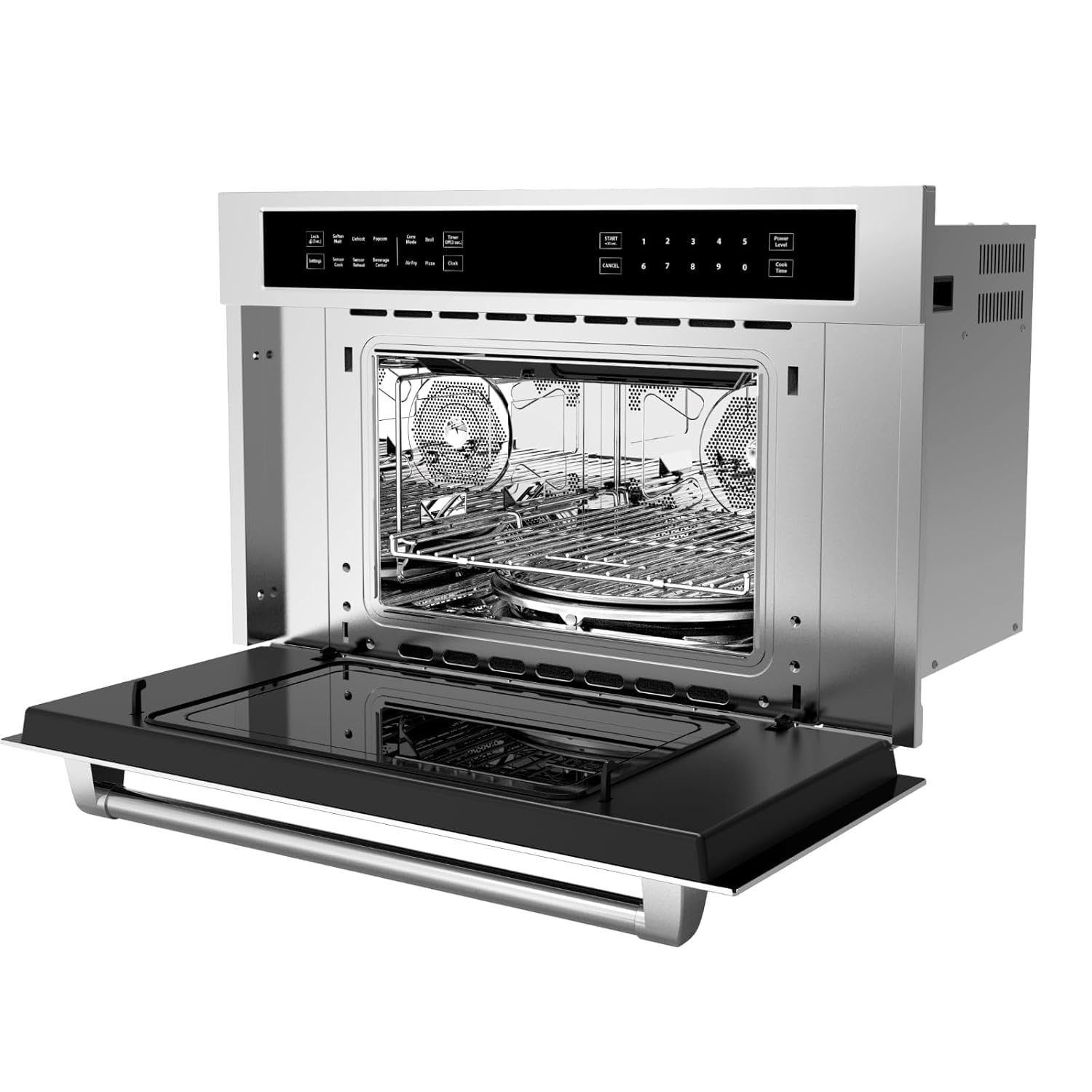 30 in Microwave Convection Oven, 1700W Microwave Oven with Air Fryer & Drop Down Door, 1.6 Cu Ft Wall-Mounted Wall Oven, Safety Lock, Touch Control, Versatile Cooking Functions