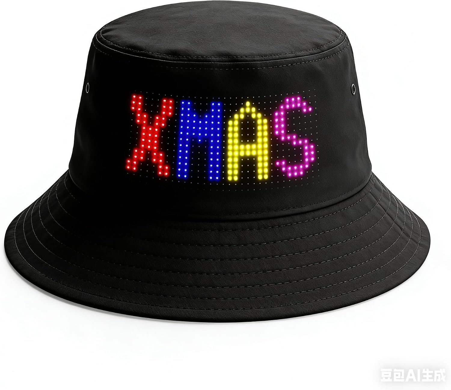LED Bucket Hat, Programmable Light Up Hat with Bluetooth App Controlled Custom Display Glow Hat for Men Women