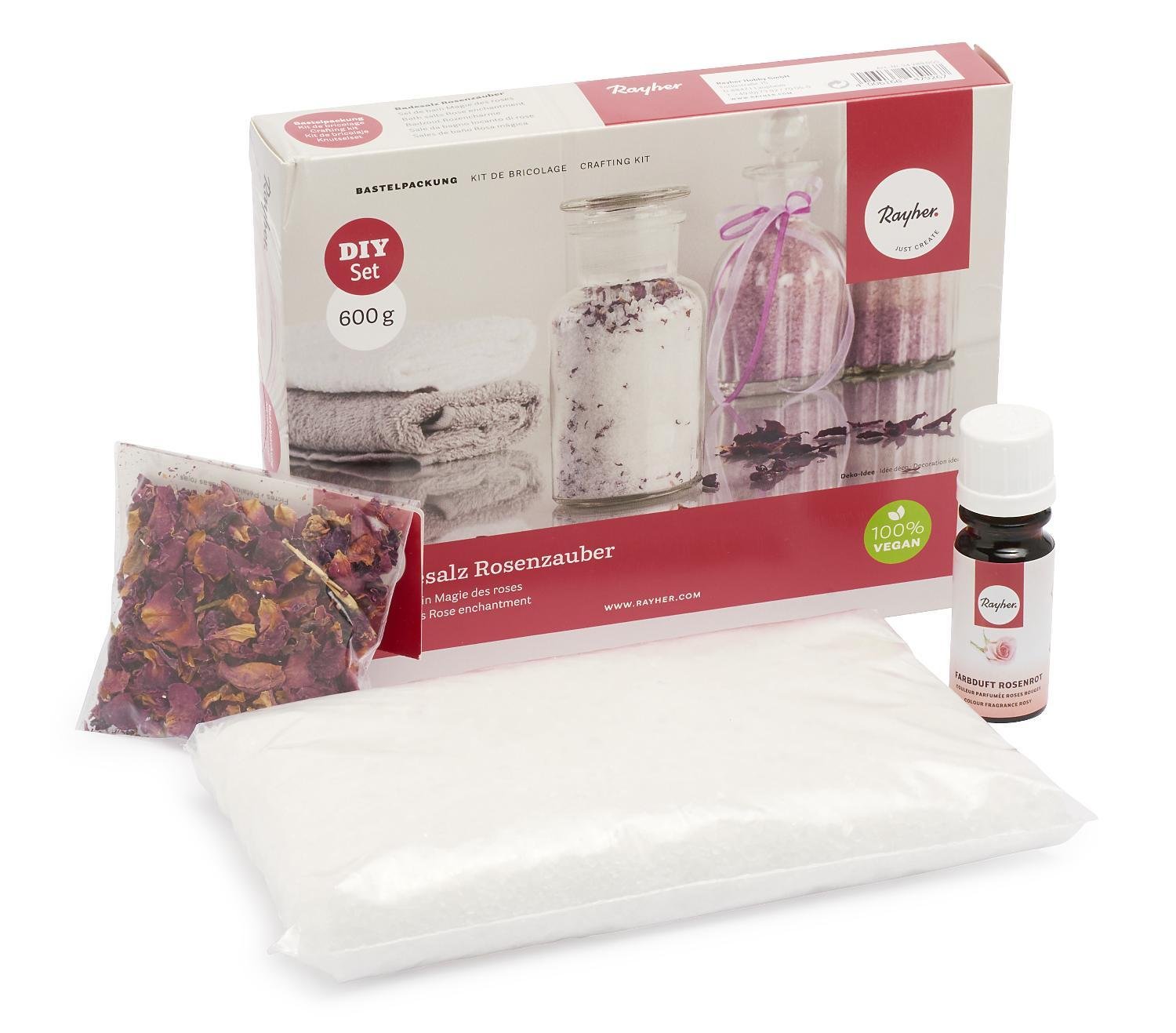 Kit sel de bain Magie des roses Rayher pour création DIY de 600g