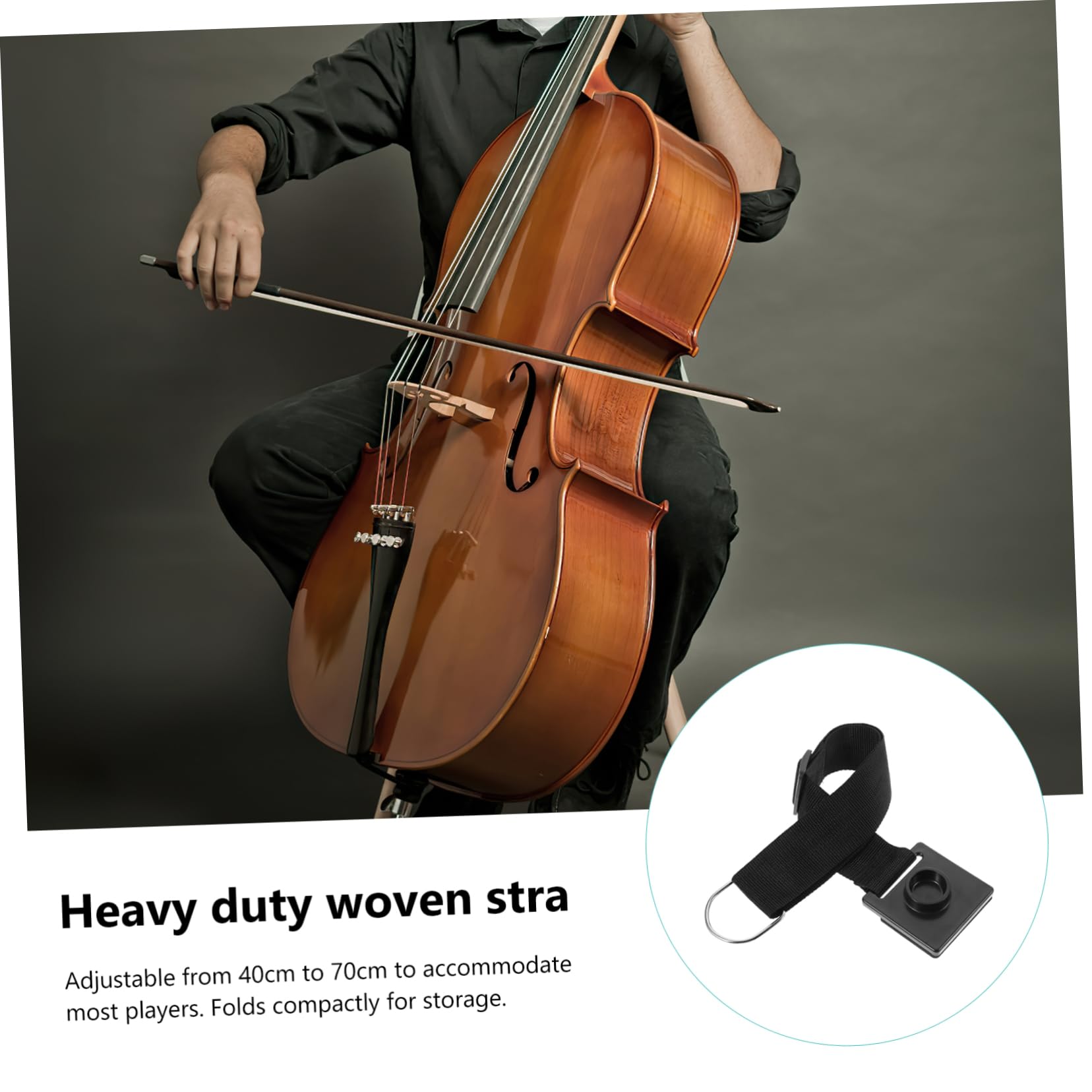 Garneck Non-stop- Verstellbar Von 40-70cm - Langlebige Anti-rutsch-vorrichtung Für Kontrabass