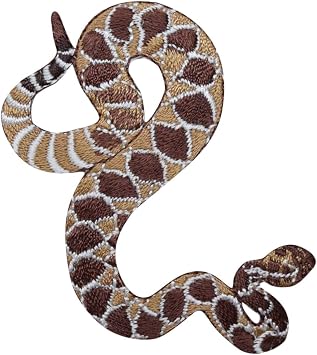 Diamond Back Rattle Snake Embroidered Iron on Patch