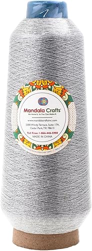Vista 450 de Mandala Crafts - Hilo de coser multiusos de poliéster para máquina de coser de sarga, sobrehilado, acolchado Beige