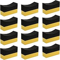 Vista 5 de 12 piezas de esponja de apósito de brillo para neumáticos, almohadillas de aplicador de apósito para neumáticos, esponja de pulido