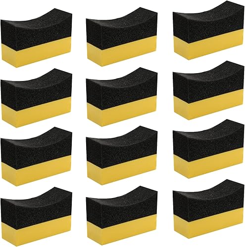 Miniatura 5 de 12 esponjas aplicadoras de neumáticos, almohadillas aplicadoras de vendaje de neumáticos, esponja de pulido de color para vidrio de automóvil, acero