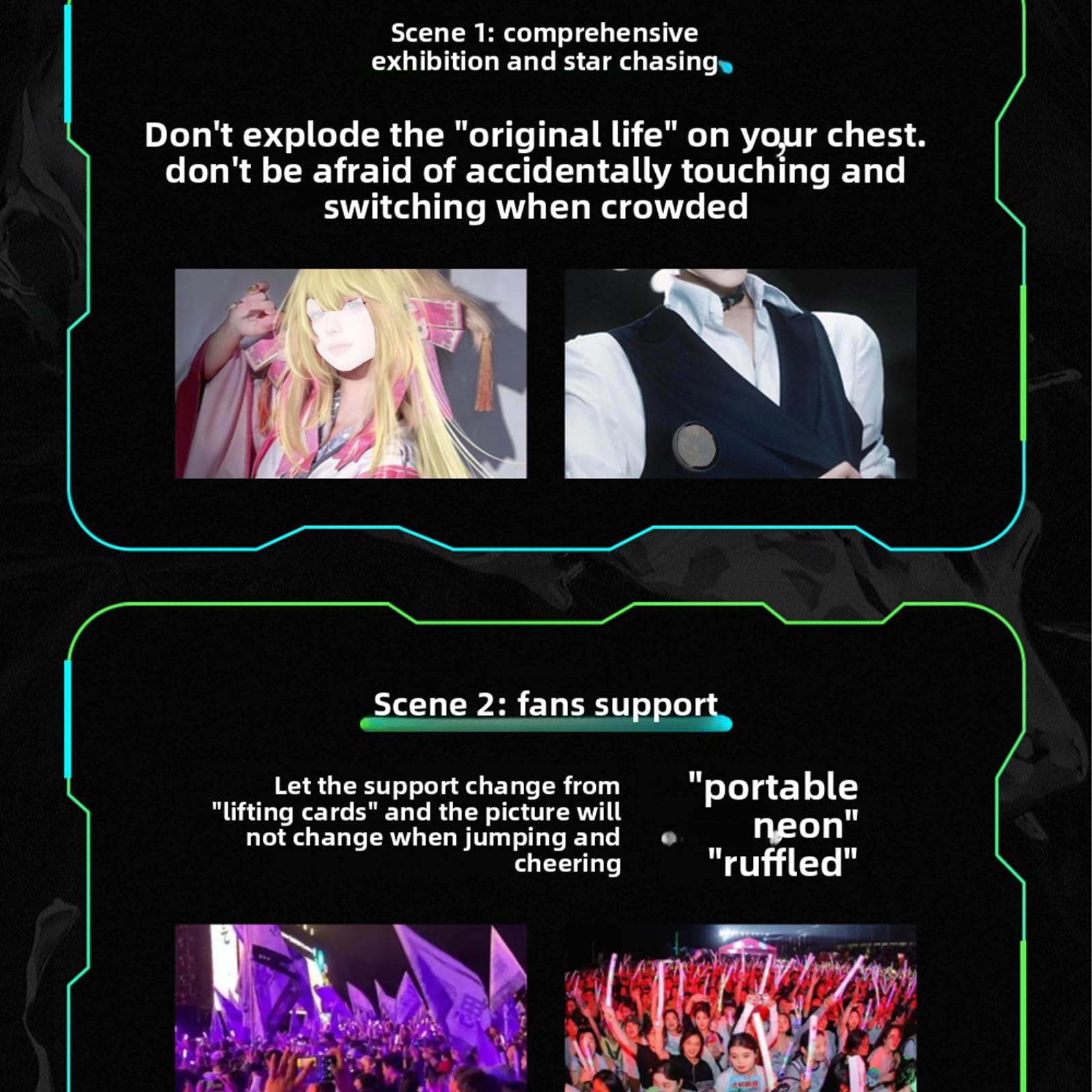 Pixel Pin Digital Badge per Cosplay Anime Concert Fans Cyberpunk Anime Toy Badge Video Foto Display Torcia