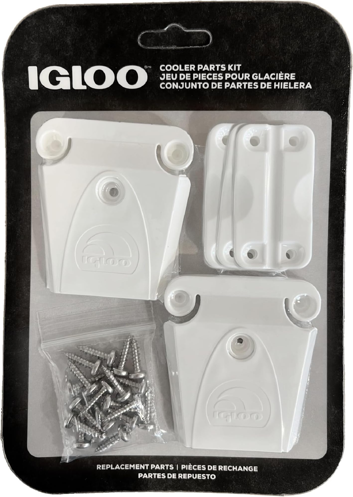 Igloo Cooler Plastic Parts Kit - 2 Latches, 3 Hinges, Latch Post & Screws