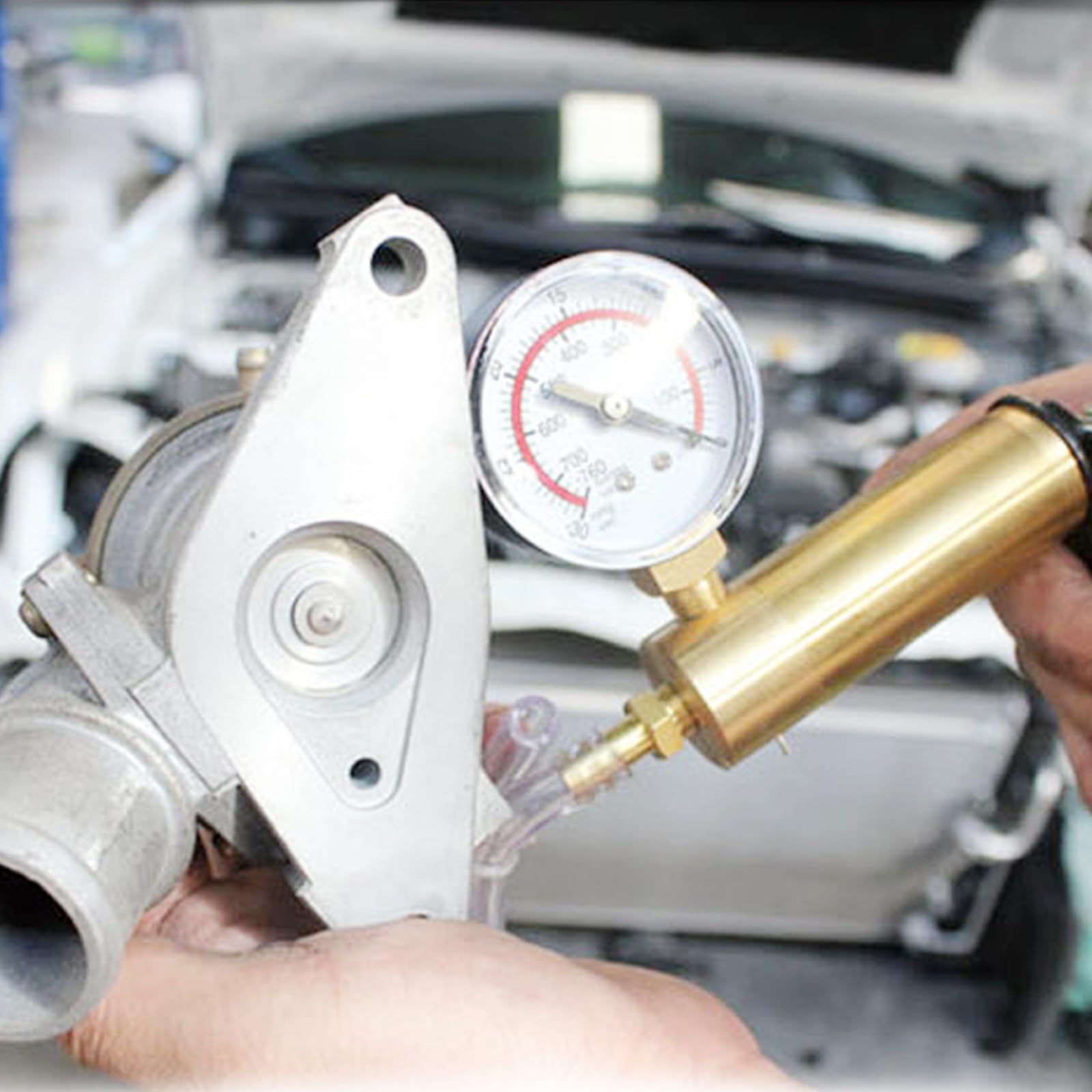 Pompa per Vuoto Manuale con Manometro Pistola di Aspirazione Portatile per Spurgo dell'olio del Liquido Dei Freni dell'auto, Manutenzione dell'aria Condizionata Ed Estrazione Dei Fluidi