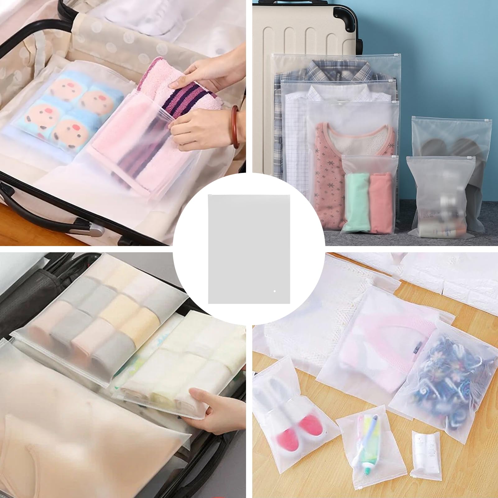 Produktbild von 20 Zip-Beutel 40x30cm – Lebensmittelecht, Transparent, Wiederverschließbar – Ideal Für Reise, Kleidung & Büro