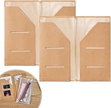 4Pack Zipper Case and Kraft Card Sleeve Holder Set 21x13cm for Refillable Travel Journals Accessories Kit for Zipper Passport Wallet Credit Holder Pouch Travelers Bag Frosted