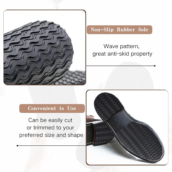 Rubber Soles for Bottom of Shoes, Rubber Shoe Sole Replacement for Boots, Sneakers, Shoes Making, 4 mm Thick