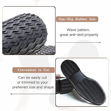 Rubber Soles for Bottom of Shoes, Rubber Shoe Sole Replacement for Boots, Sneakers, Shoes Making, 4 mm Thick