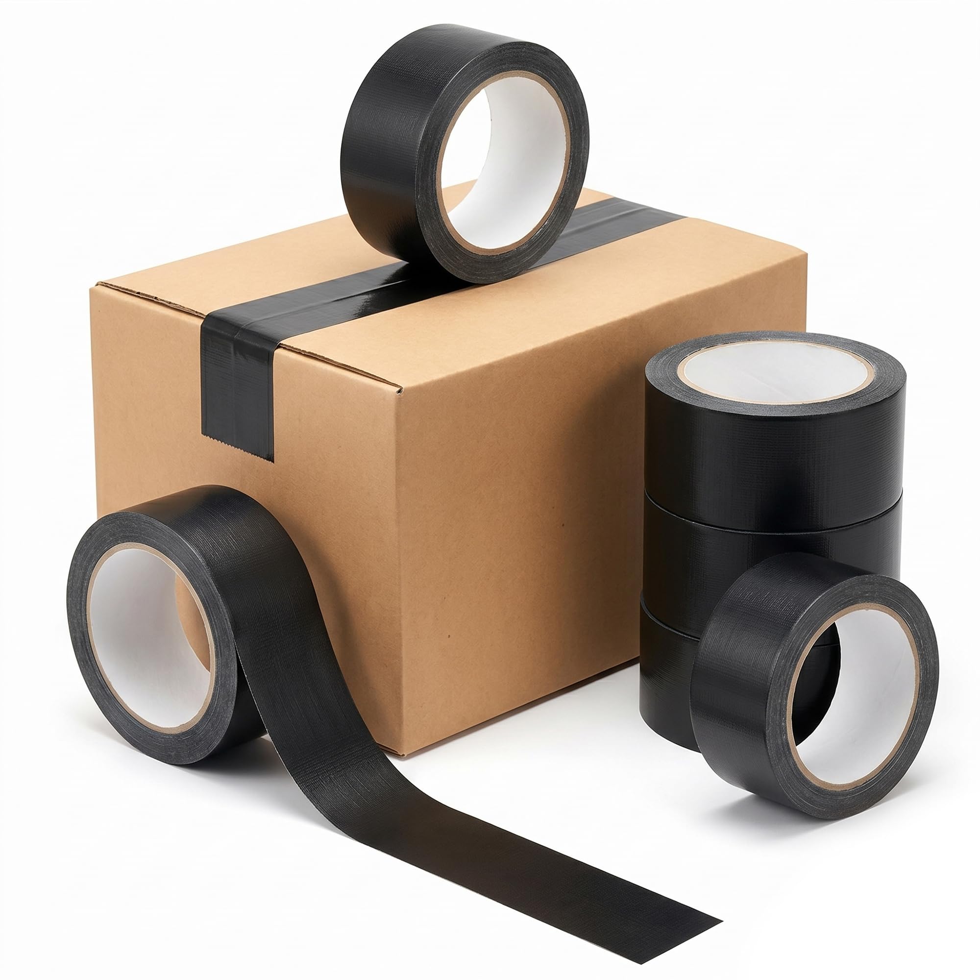 Tezraftaar® 36 x Parcel Packaging Tape Black Carton Sealing Tape 48mm x 66m Heavy Duty Strong for Box Packing Shipping Warehouse Industrial Office uses
