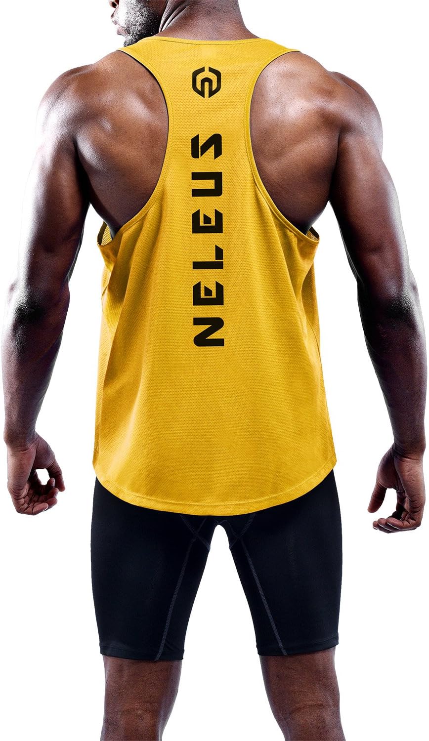 NELEUS Men's 3 Pack Dry Fit Y-Back Muscle Tank Workout Gym Shirt - Image 5