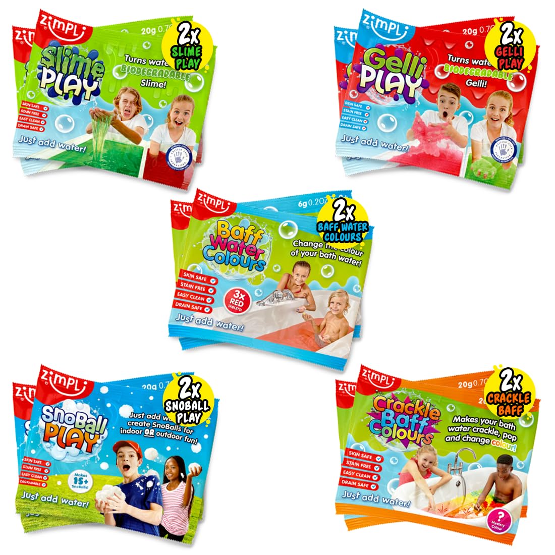 ZIMPLI - 10 x Christmas Multi Pack Party Bag Fillers, 10 Use Pack, Children's Assorted Xmas Goody Bag Favours, Rewards, Stocking Fillers
