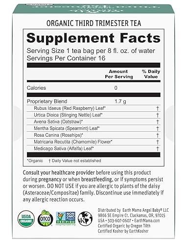 Miniatura 2 de Earth Mama Angel Baby Té orgánico del tercer trimestre, 16 bolsascaja, 3, 3