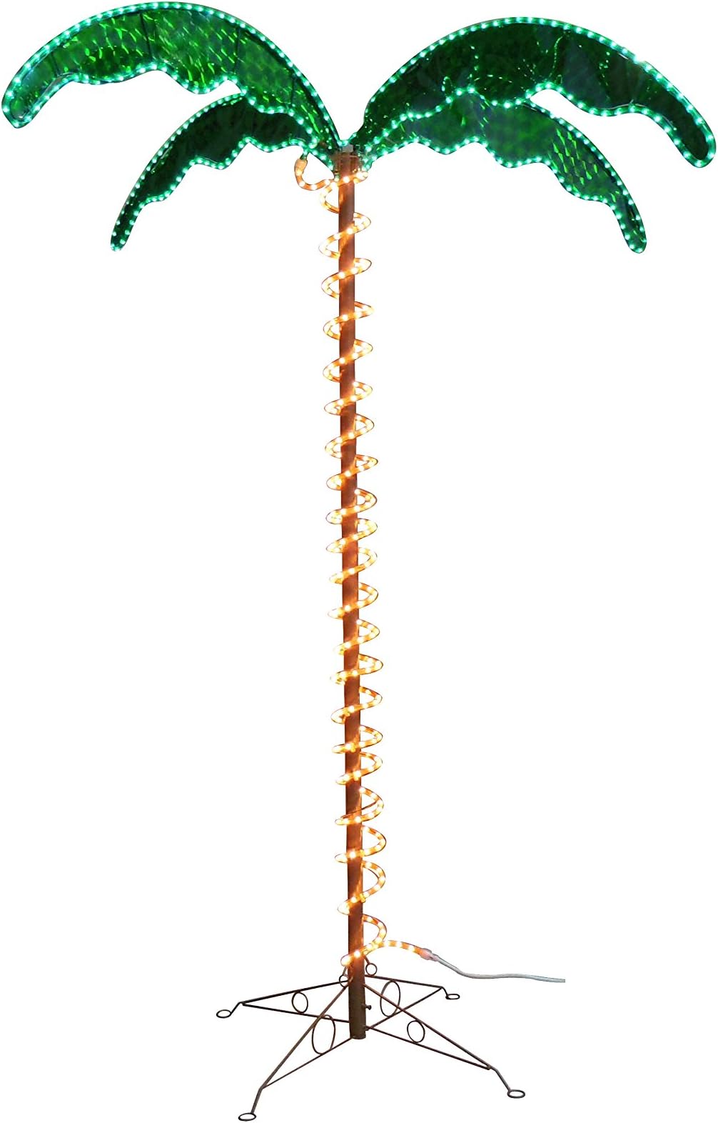EEZ RV Products 2.5' (30 Inch) Deluxe Tropical Holographic LED Rope Lighted Palm Tree - 5 Times Brighter Than Incandescent Lighted Trees