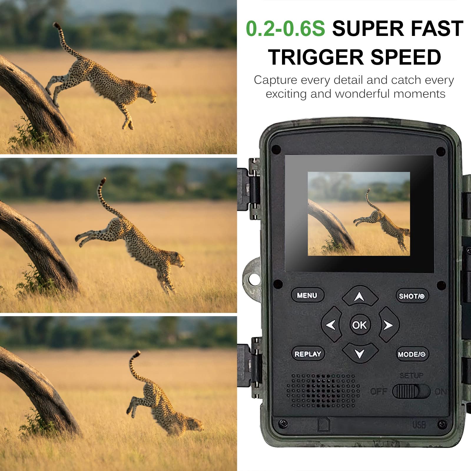 Amazon.co.jp: Hosioe トレイルカメラ防水20MP1080Pハンティングゲーム