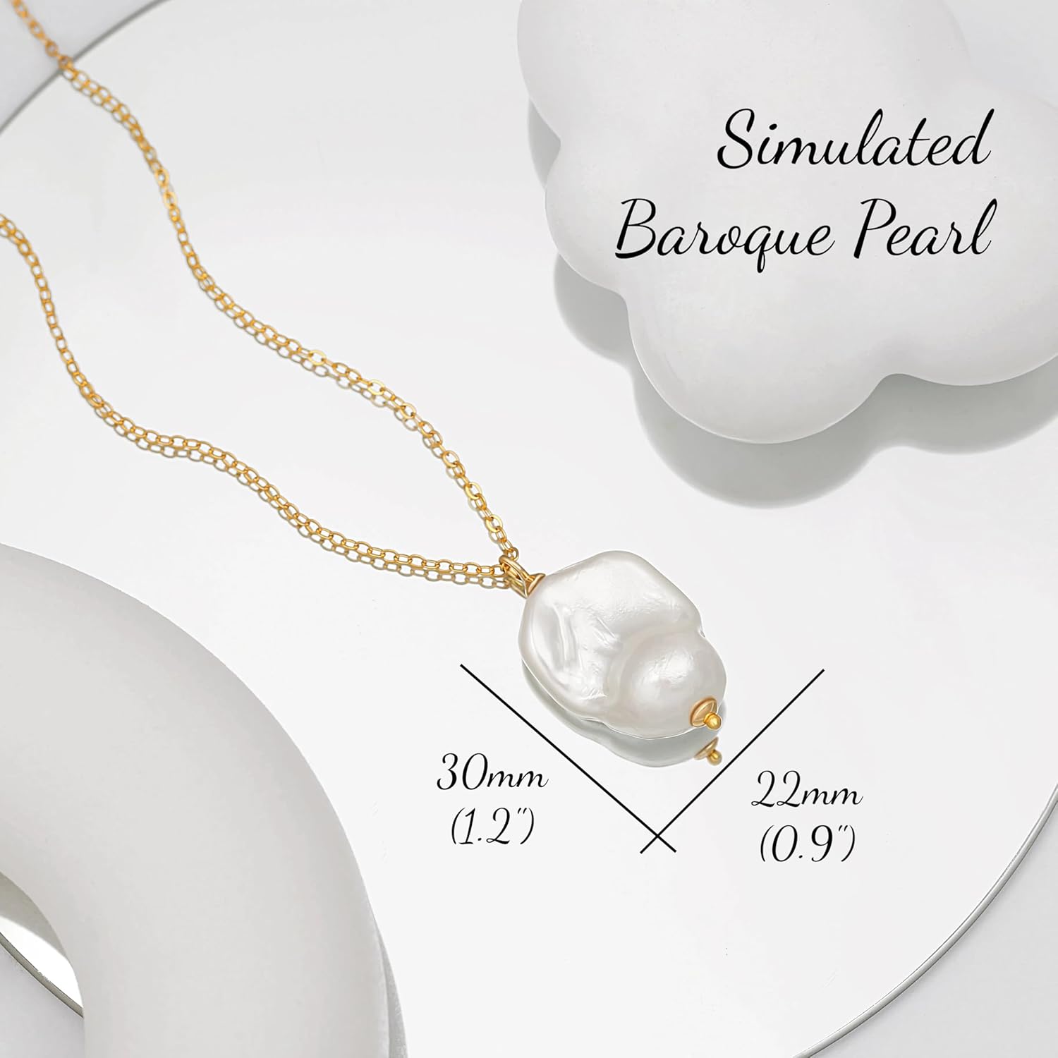 PEARLADA 18k Gold Plated Chain Long Necklace, Boho Sweater Necklace for Women, Geometric Pendant Y Necklace - Image 4