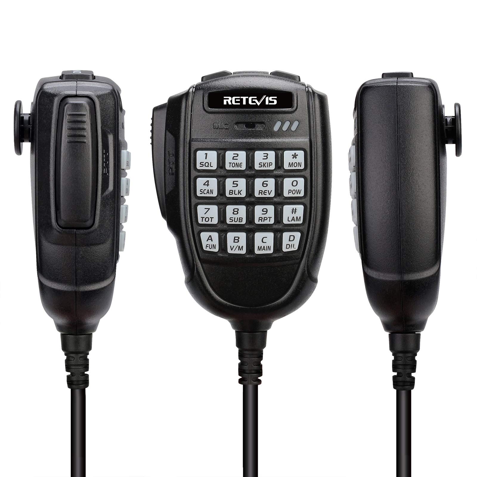 Retevis RA25 Mobile Ricetrasmettitore, Doppio Monitor Dual Band, 5W/20W,500 Canali,5 Toni/2 Toni/DTMF, Display TFT da Mini Mobile Radio(1 Pezzo, Nero)