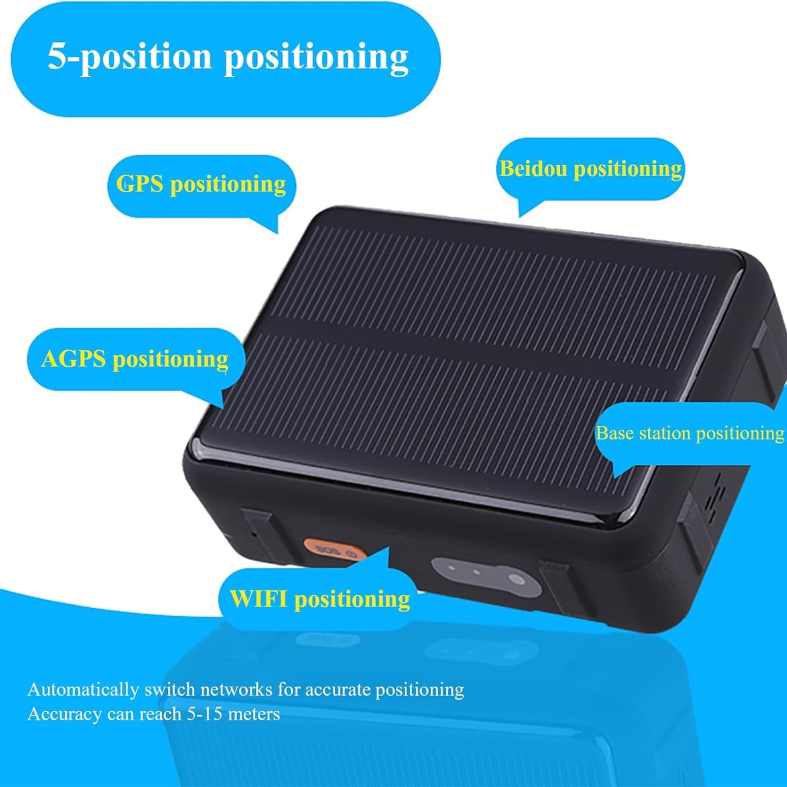Rastreador Animales GPS, Dispositivo Antipérdida GPS Solar para Ganado,Ovejas Y Caballos,Capacidad 9000 MAh, 5Posiciones Y 5 Alarma,Monitoreo Voz,Consulta Multiplataforma,Alcance Ilimitado