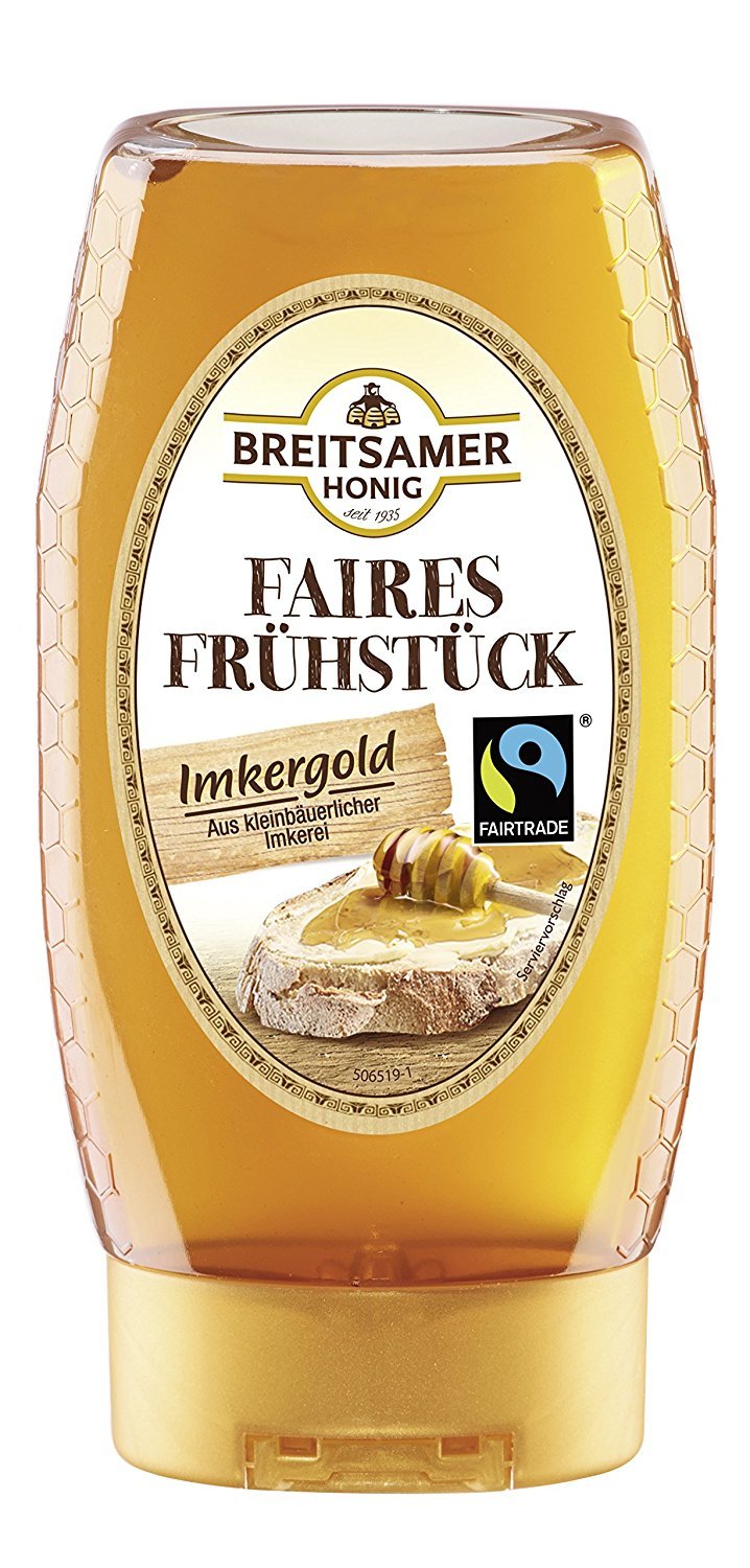 Broad broad-based Honey Dispenser Beekeeper Gold Fair Breakfast 350 g