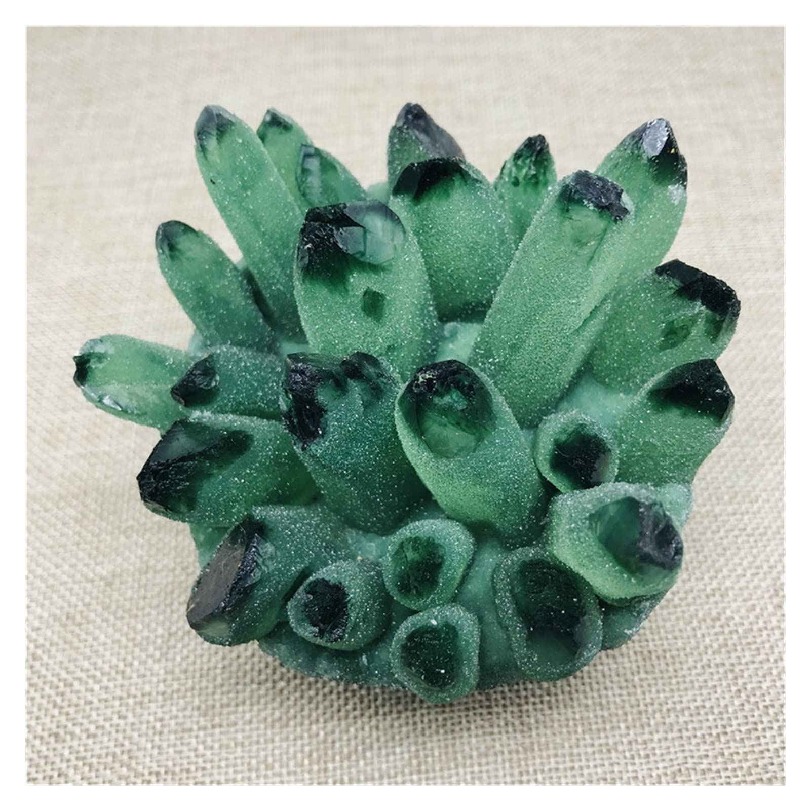 Décoration d'intérieur en Pierre de Cristal Naturel Green Fantôme Phantom Quartz Crystal Stones de Roche et Cristaux Minéral Reiki Spécimen(600-700g)