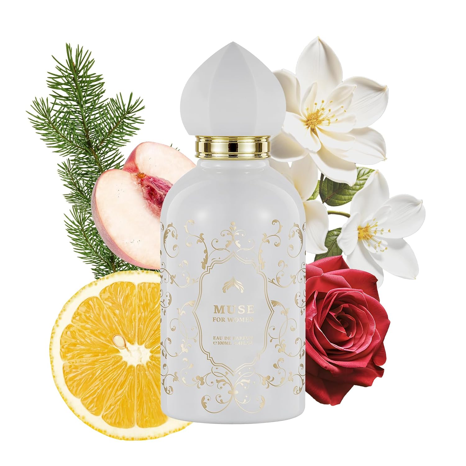 ZUOFUN Perfume for Women,Eau de Parfum,Long Lasting Floral Fruity Fragrance Notes of Rose Jasmine Vanilla,Ideal for Daily Life, Appointment, Traveling,3.4 Fl oz