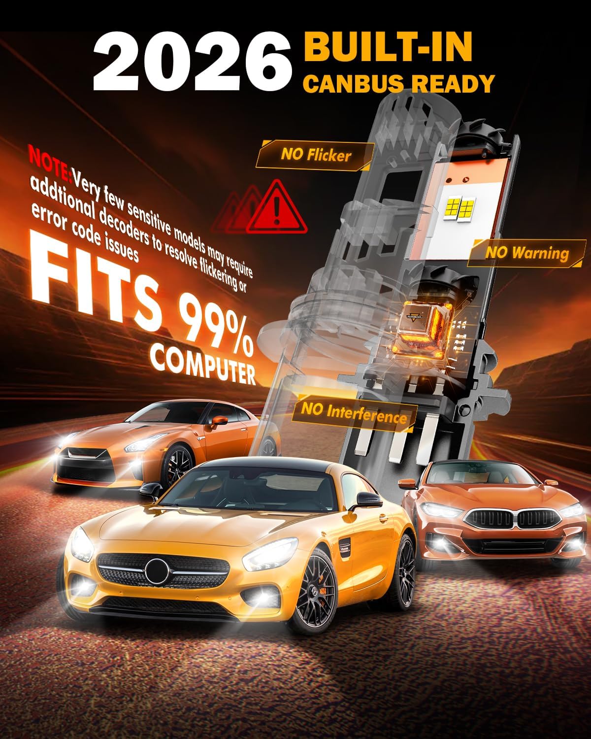 Auxbeam 9007 HB5 Fog Lights, Built-in Dual Fans, [Latest & Brightest] 130W 36000LM 900% Brighter Wireless 9007 Light For Off-Road Use