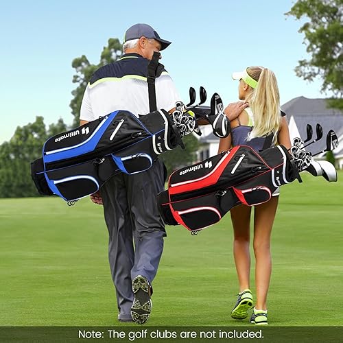 Miniatura 8 de Goplus Bolsa de carrito de golf con divisores superiores de 14 vías, bolsa de carrito de golf con 9 bolsillos con cremallera, bolsa refrigeradora,