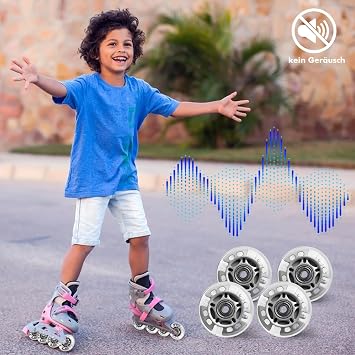 8 Stück LED Inline Skate Rollen 72mm – Leuchtende Inliner Räder mit Kugellagern Ersatzrollen für Rollschuhe & Fitness Skates – Universal PU Rollen