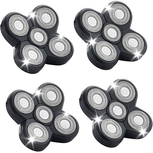 4PCS Shaver Replacement Blades,5 Head Shaver Heads for Bald Men,Head and Face Electric Razor Shaver Head