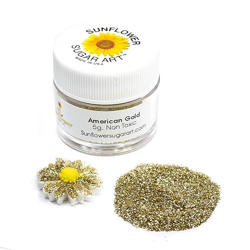 Polvo con purpurina American Gold Craft | Purpurina dorada brillante | Polvo de decoración para accesorios de pasteles, manualidades | Polvo de