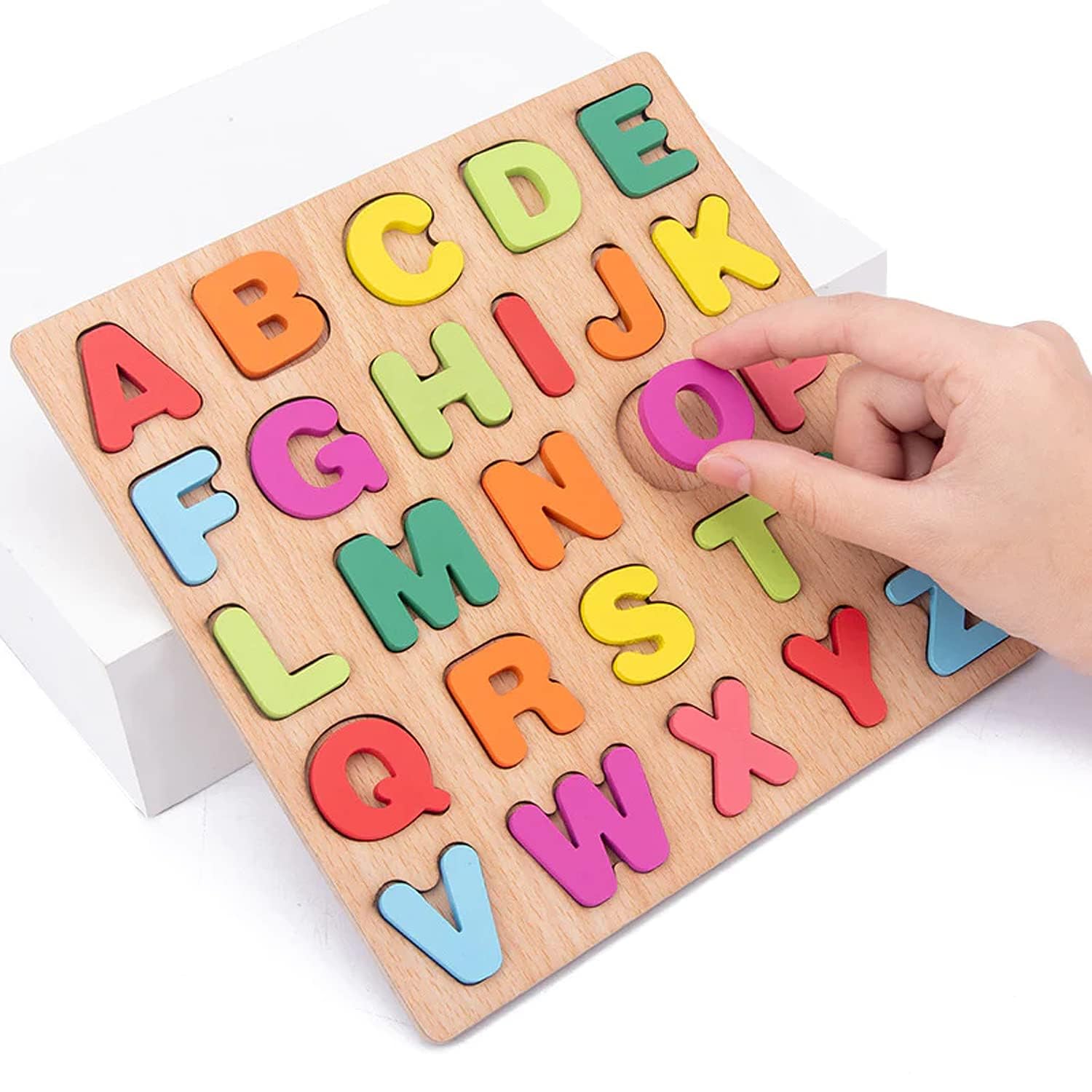 Coogam Wooden Alphabet ABC -Numbers & Shapes Puzzles for Kids | ABC Puzzle Board for Toddlers | Preschool Educational Learning Letter Toys, Montessori Sturdy Wooden Construction Puzzle (Alphabet ABC) (B0CKWX56L9) Amazon Price History, Amazon Price Tracker