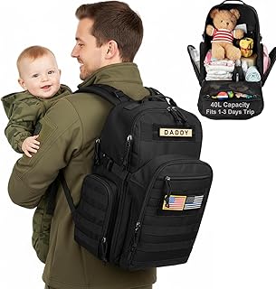 MIRACOL Diaper Bag Backpack for Dad: 40L XL Capacity Fits 1-3 Days Trip