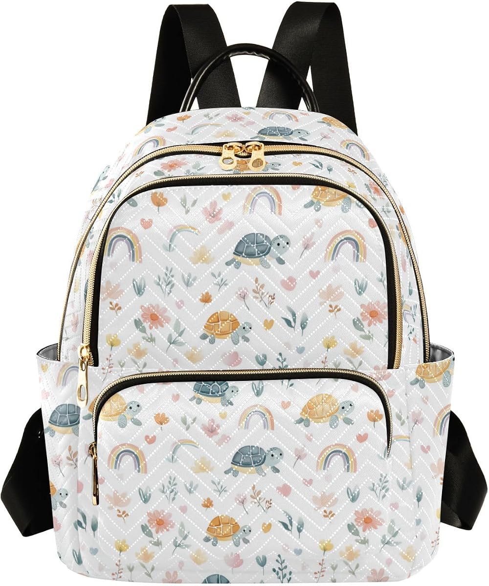 Book Bags Cute Turtles Backpack Laptop School Rainbow Backpacks for Travel Hiking S