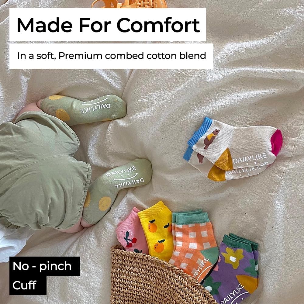 Baby Boys Girls Non Slip Grip Ankle Socks with Anti Skid Grippers for Infants Toddlers Kids 6 Pairs - Image 6