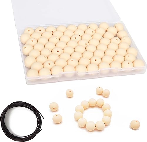 Miniatura 7 de 70 cuentas de silicona, cuentas de silicona de 0.59 pulgadas para hacer llaveros, cuentas focales de silicona redondas de goma a granel para