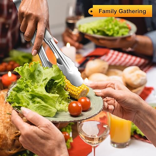 Miniatura 5 de Mumufy 32 pinzas para servir bufé, utensilios de acero inoxidable, pinzas de cocina para aperitivos, fiesta de té, cafetería, alimentos, ensalada de