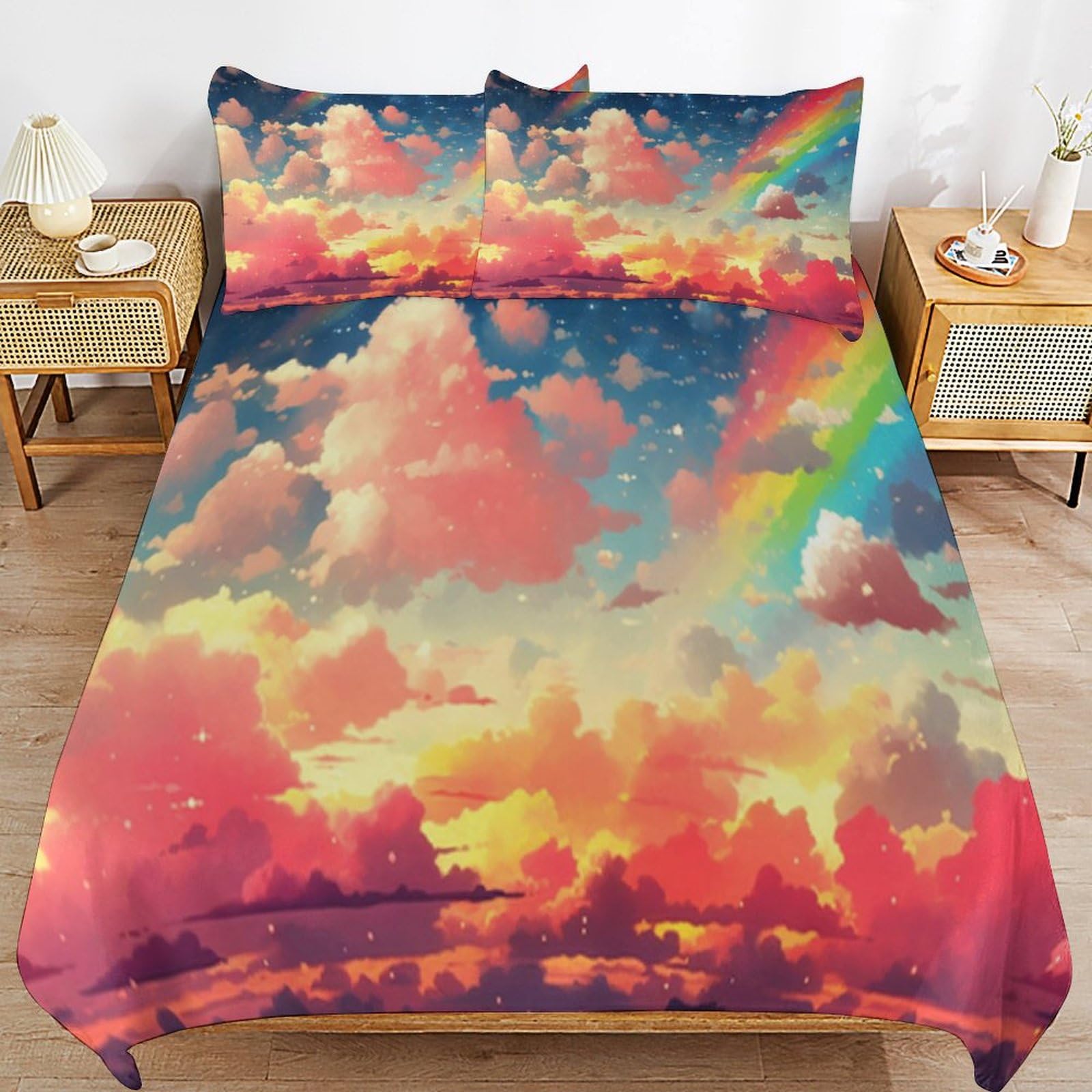Parure de lit 3 pièces pour chambre d'enfant avec housse de couette 200x200 cm