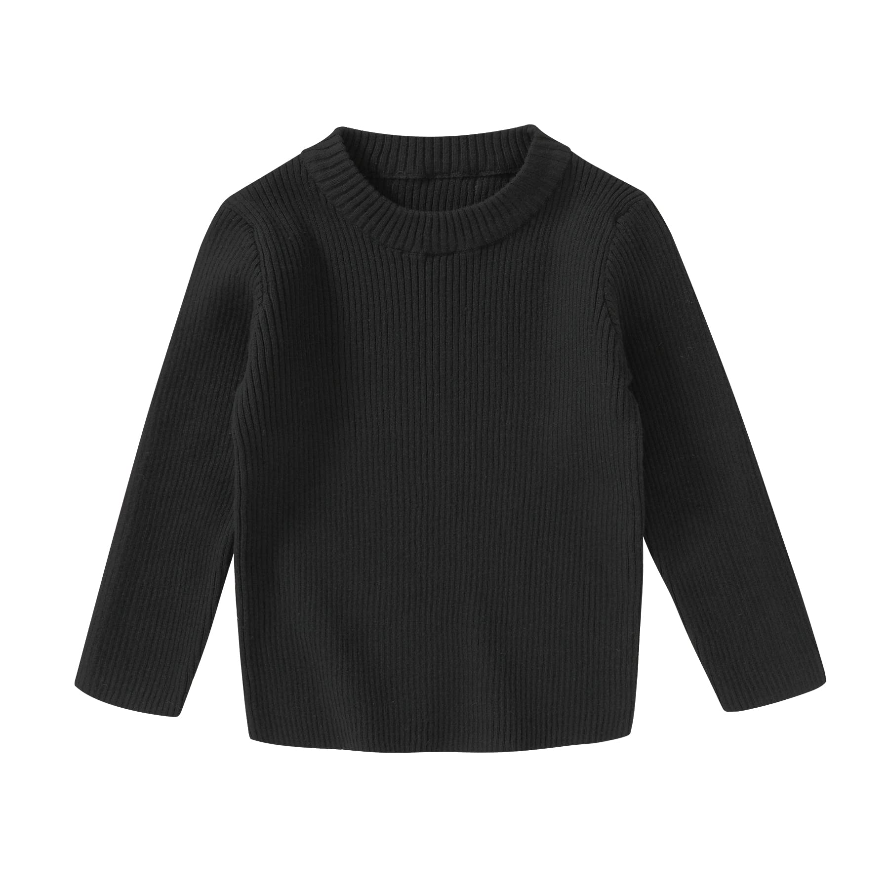 Toddler Baby Girl Sweater Kids Basic Crew Neck Pullover Top Long Sleeve
