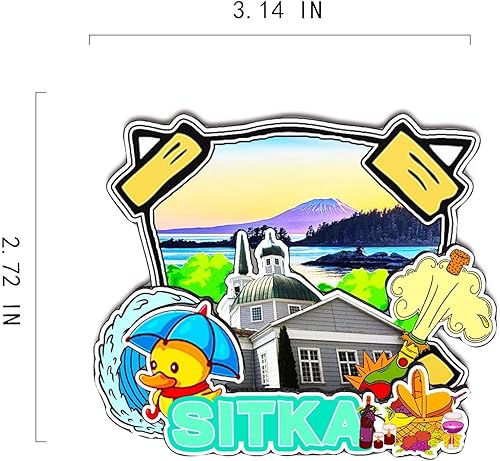 Miniatura 3 de Sitka Alaska USA - Imán de nevera 3D clásico de madera para nevera, hito hecho a mano, recuerdo de viaje, colección de regalo, decoración -3231