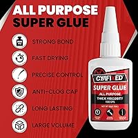 Vista 7 de Pegamento grueso de 4.23 oz, transparente, multiusos, reparación de pegamento Ca para muebles de madera, metal y plástico, adhesivo de cianoacrilato