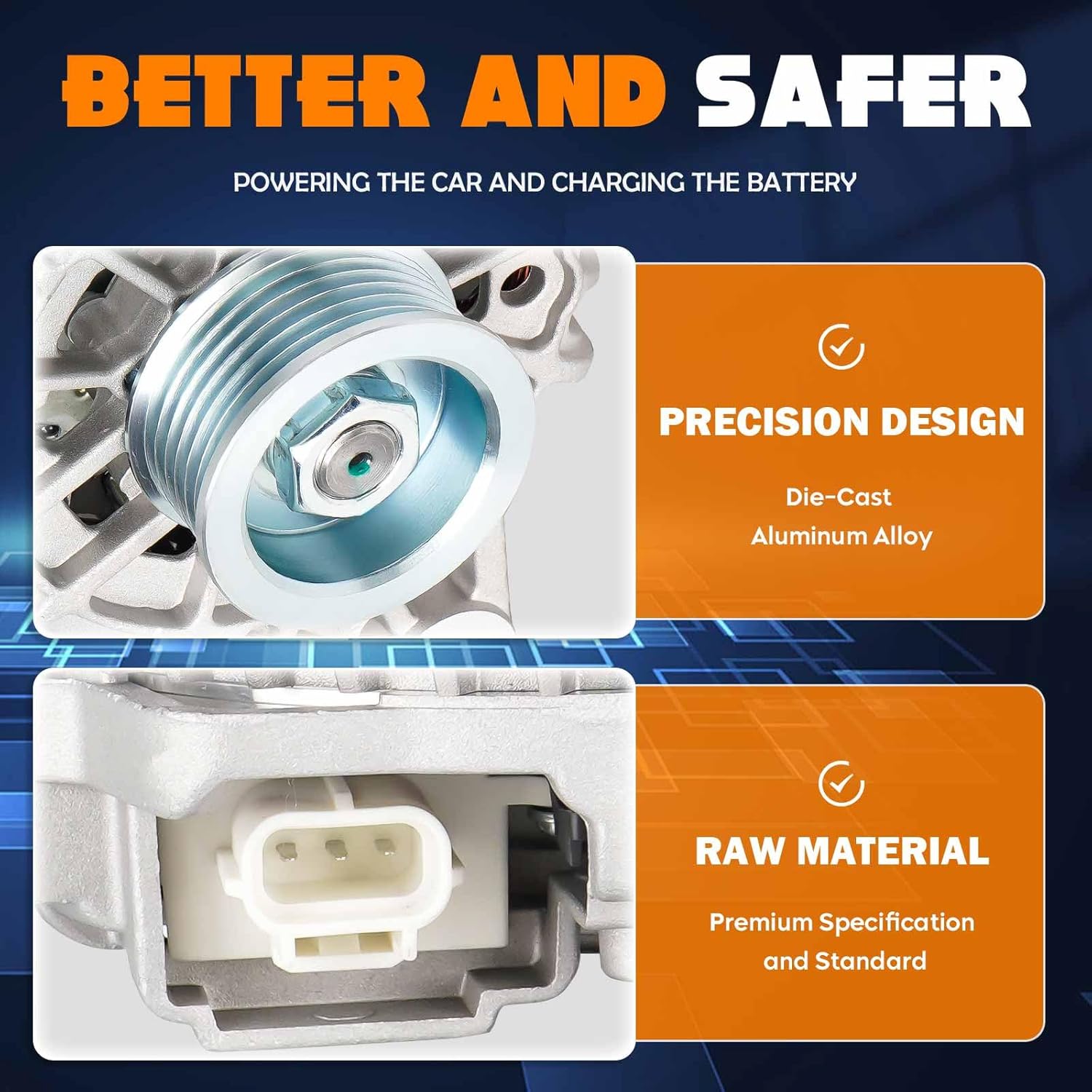 New Alternator Fit for Ford F-150 2004-2008 4.6L 5.4L, for F-150 Heritage 2004 4.6L 5.4L(not for SVT Lightning model), for Expedition/Lincoln Navigator 2005-2006 5.4L, 2006-2008 Lincoln Mark LT, V8