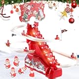 Santa Climbing Toy, Santa Electric Slide Climbing Toys for Automatic Stairs,Playful Santa Race Game, Christmas Roller Climbing Toys with LED Light and Music for Toddlers Boys Girls