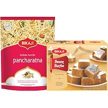 Bikaji Besan Burfi 340G & Badam Laccha Pancharatna 350G Combo | Classic Indian Mithai Pair | Festive Sweets Pack