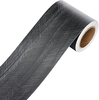 YENHOME Mirror Frame Border Black Wood Peel and Stick Wallpaper Border 3"X236" Mirror Border Peel and Stick Trim Wood Grain Tape for Mirrors Floor Door Desk Wood Bulletin Board Borders Roll