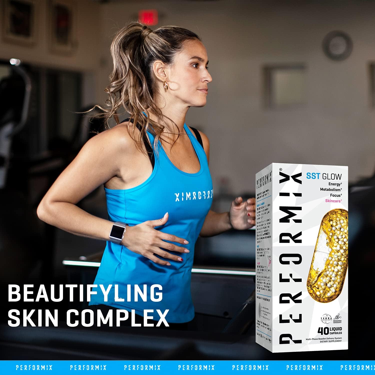 PERFORMIX SST Glow with Capsimax Thermogenic Supplement - 40 Capsules - Enhanced Energy, Focus, and Beautifying Skin Complex – Vitamin B12, Caffeine, Bioperine, TeaCrine, Skincare Oil Complex-1Pack