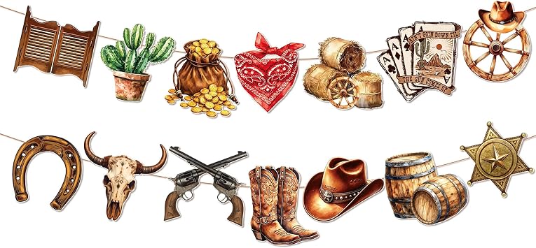 Wild West Banner Western Cowboy Party Decorations Western Banner Backdrop | Western Banner Backdrop Last Rodeo Hen Birthday Bachelorette Party Supplies Wild West Banner Western Cowboy Party Decorations