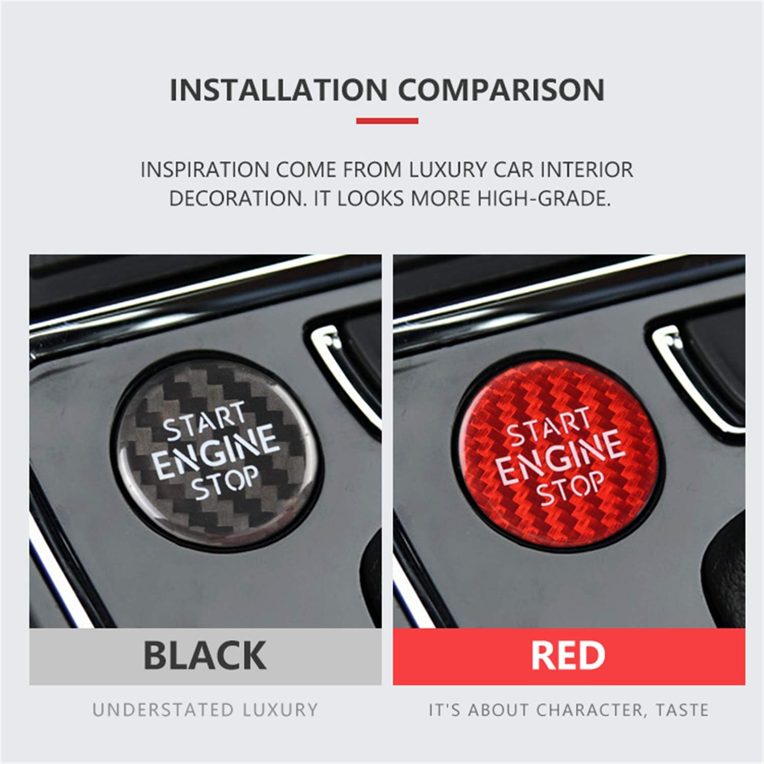 Car Engine Start Stop Button Cover for VW Ignition Switch Sticker image 3