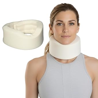Sammons Preston Universal Contour Cervical Brace, Adjustable Hook and Loop Closure, For Neck Strain, Injury, or Post-Op Surgery, Relieves Neck Pain and Spine Pressure, Cream Color, 2 High